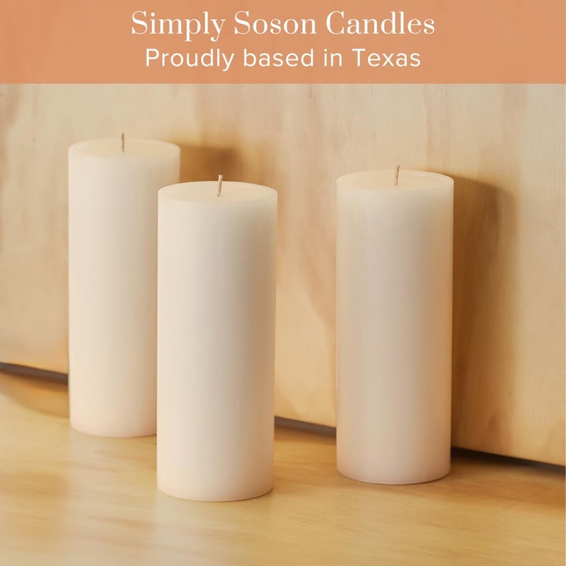 Simply Soson 2x4 inch Ivory Pillar Candles Set of 10, Smooth Texture, Unscented Ivory Candles, Dripless Candles, 2 inch Pillar Candles Ideal as Wedding, Parties, Spas, Dinner, Home Decoration - Image 4